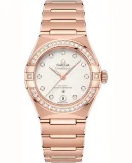 Omega Constellation Manhattan Chronometer 29mm Silver Dial Diamond Rose Gold Women's Watch 131.55.29.20.52.001