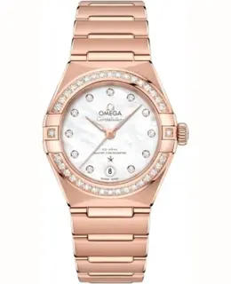 Omega Constellation Manhattan Chronometer 29mm Mother of Pearl Dial Diamond Rose Gold Women's Watch 131.55.29.20.55.001