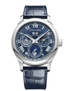 Chopard L.U.C Limited Edition Blue Dial Leather Strap Men's Watch 161927-9001