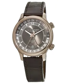Chopard L.U.C GMT One Brown Dial Brown Leather Strap Men's Watch 161943-5001