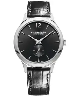 Chopard L.U.C XPS Black Dial Black Leather Strap Men's Watch 161948-1001