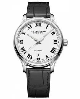 Chopard L.U.C 1937 White Dial Black Leather Men's Watch 168558-3002