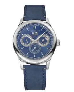 Chopard L.U.C Perpetual Twin Blue Dial Leather Strap Men's Watch 168561-3003