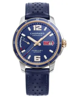 Chopard Mille Miglia GTS Azzurro Power Control Limited Edition Blue Dial Leather Strap Men's Watch 168566-6002