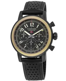 Chopard Mille Miglia 2020 Race Edition Black Chronograph Dial Black Leather Strap Men's Watch 168589-6002