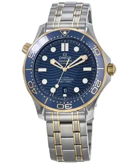 Omega Seamaster Diver 300M Blue Dial Gold & Steel Men's Watch 210.20.42.20.03.001