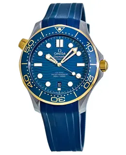 Omega Seamaster Diver 300M Blue Dial Sedna Gold Men's Watch 210.22.42.20.03.001
