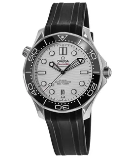 Omega Seamaster Diver 300M White Dial Rubber Strap Men's Watch 210.32.42.20.04.001