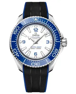Omega Seamaster Planet Ocean 6000M Co-Axial Master Chronometer 45.5 mm Ultra Deep White Dial Rubber Strap Men's Watch 215.32.46.21.04.001 215.32.46.21