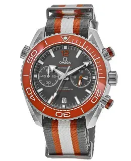 Omega Seamaster Planet Ocean 600M Chronograph 45.5mm Grey Dial Nato Strap Men's Watch 215.32.46.51.99.001