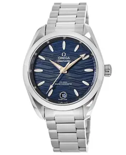 Omega Seamaster Aqua Terra 150m Master Co-Axial Chronometer 34 MM Blue Dial Stainless Steel Women's Watch 220.10.34.20.03.001