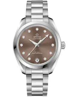 Omega Seamaster Aqua Terra 150m Master Co-Axial Chronometer 34 MM Stainless Steel Brown Dial Women's Watch 220.10.34.20.63.001