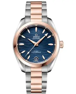 Omega Seamaster Aqua Terra 150m Master Co-Axial Chronometer 34 MM Blue Dial Sednaâ¢ Gold and Stainless Steel Women's Watch 220.20.34.20.03.001 220.20