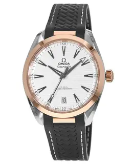 Omega Seamaster Aqua Terra 41mm Silver Dial Rubber Strap Men's Watch 220.22.41.21.02.001