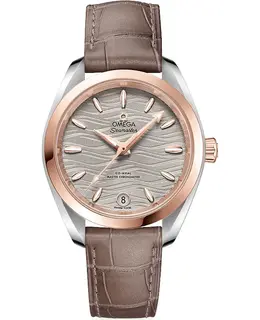 Omega Seamaster Aqua Terra 150m Master Co-Axial Chronometer 34 MM Grey Dial Brown Leather Strap Women's Watch 220.23.34.20.06.001