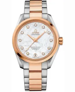 Omega Seamaster Aqua Terra 150m Master Co-Axial 18kt Gold & Steel Diamond Dial Women's Watch 231.20.39.21.55.003