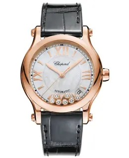 Chopard Happy Sport Medium Automatic 36mm Mother of Pearl Leather Strap Women's Watch 274808-5008