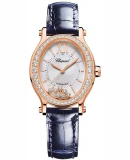 Chopard Happy Sport White Leather Strap Women's Watch 275362-5002