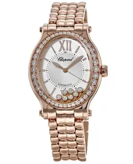Chopard Happy Sport Oval 7 Floating Diamonds 18kt Rose Gold Women's Watch 275362-5005