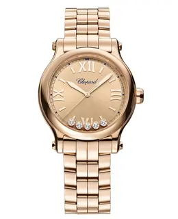Chopard Happy Sport Automatic 33mm Rose Gold Diamond Dial Rose Gold Women's Watch 275378-5008
