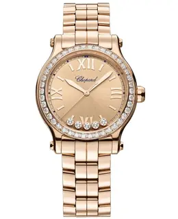 Chopard Happy Sport Automatic 33mm Rose Gold Dial Diamond Rose Gold Women's Watch 275378-5009