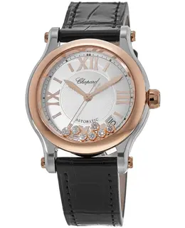 Chopard Happy Sport Medium Automatic 36mm 7 Diamonds Rose Gold & Steel Women's Watch 278559-6001