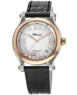 Chopard Happy Sport Medium Automatic 36mm Floating Diamonds Gold & Steel Women's Watch 278559-6008