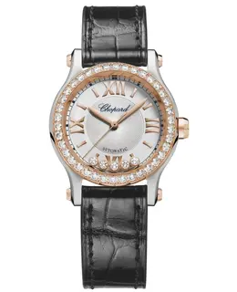 Chopard Happy Sport Mini Automatic 30mm Silver Dial Diamond Steel and Rose Gold Women's Watch 278573-6015