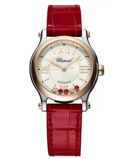 Chopard Happy Sport Silver Dial Leather Strap Women's Watch 278573-6026
