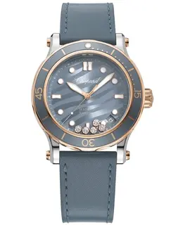 Chopard Happy Ocean Automatic 40 mm Blue-Grey Dial Leather Strap Women's Watch 278587-6001