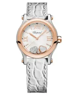 Chopard Happy Hearts Mother of Pearl Dial Leather Strap Women's Watch 278590-6005