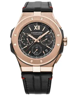 Chopard Alpine Eagle XL Chrono Black Dial Leather Strap Men's Watch 295387-9001