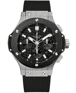 Hublot Big Bang Evolution Black Chronograph Dial Black Leather Strap Men's Watch 301.sm.1770.gr