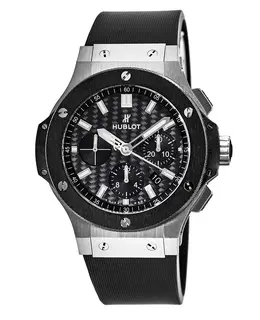 Hublot Big Bang 44mm Ceramic Carbon Fiber Chronograph Dial Rubber Strap Men's Watch 301.sm.1770.rx