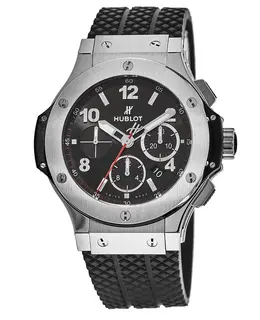 Hublot Big Bang 44mm Classic Steel Black Chronograph Rubber Strap Men's Watch 301.sx.130.rx