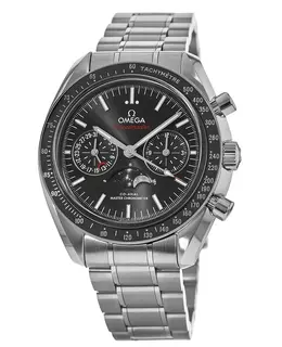 Omega Speedmaster Moonphase Co-Axial Master Chronometer Chronograph Black Dial Stainless Steel Men's Watch 304.30.44.52.01.001