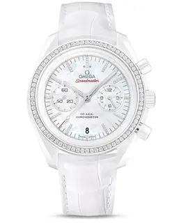 Omega Speedmaster Dark Side of the Moon Mother of Pearl Dial Diamond Leather Strap Men's Watch 311.98.44.51.55.001
