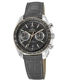 Omega Speedmaster Racing Chronometer Grey Chronograph Dial Grey Leather Strap Men's Watch 329.23.44.51.06.001
