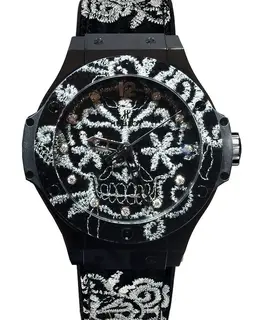 Hublot Big Bang Broderie Black Dial Black Rubber Strap Unisex Watch 343.cs.6570.nr.bsk16