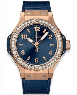 Hublot Big Bang 38mm Blue Dial Diamond Women's Watch 361.px.7180.lr.1204