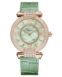 Chopard Imperiale Green Mother of Pearl Dial Diamond Leather Strap Women's Watch 384242-5022