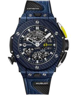 Hublot Big Bang Unico Golf Limited Edition Skeleton Dial Blue Leather Strap Men's Watch 416.yl.5120.vr