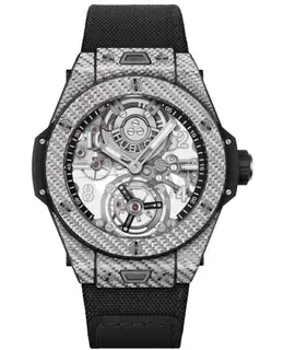 Hublot Big Bang Tourbillon Automatic Sapphire Dial Fabric Strap Men's Watch 419.ys.0170.nr