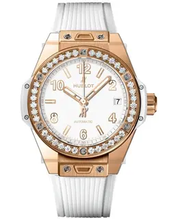 Hublot Big Bang One Click White Rubber Rose Gold Women's Watch 465.oe.2080.rw.1204