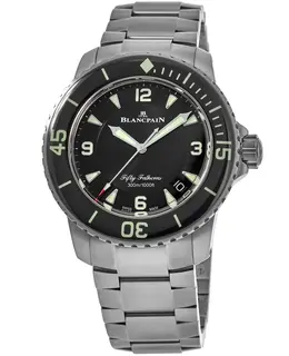 Blancpain 5015-12B30-98B Fifty Fathoms Automatic Black Dial Titanium Mens Watch