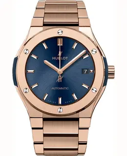 Hublot Classic Fusion Automatic Rose Gold Blue Dial Men's Watch 510.ox.7180.ox