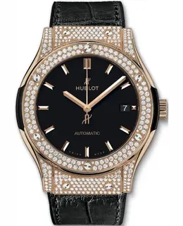Hublot Classic Fusion Automatic Rose Gold Black Diamond Dial Men's Watch 511.ox.1181.lr.1704