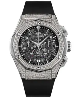 Hublot Classic Fusion Aerofusion Skeleton Dial Diamond Black Rubber Strap Men's Watch 525.nx.0170.rx.1704.orl18