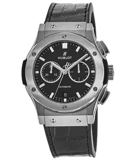 Hublot Classic Fusion Chronograph Black Dial Black Leather Strap Men's Watch 541.nx.1171.lr