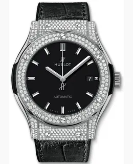 Hublot Classic Fusion 42mm Diamond Black Dial Men's Watch 542.nx.1171.lr.1704